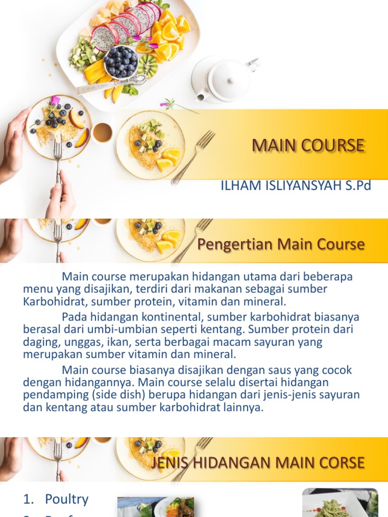 Main Course: Hidangan Utama dalam Susunan Menu Kontinental PDF