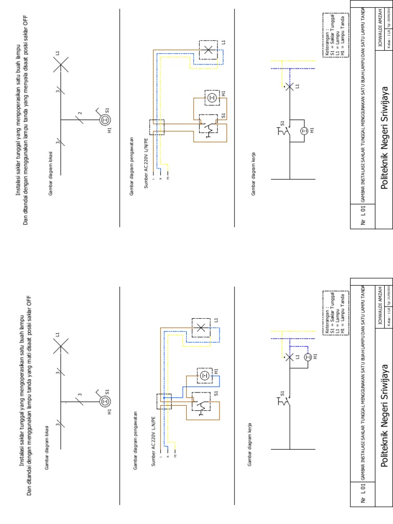 Mengoperasikan Lampu dan Lampu Tanda dengan Saklar Tunggal | PDF