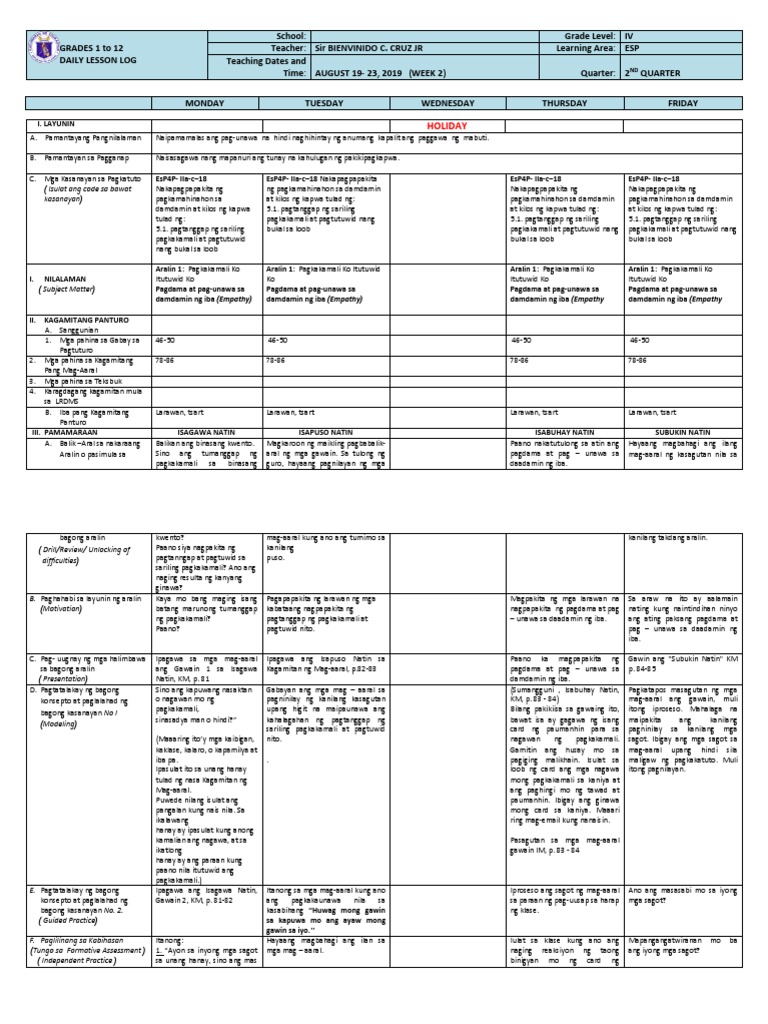 Esp 4 - Q2 - W2 DLL | PDF