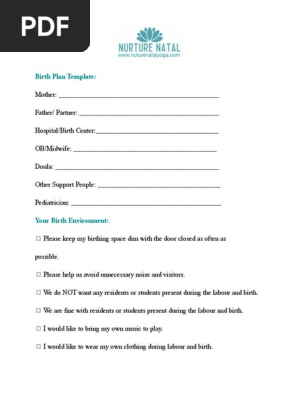 Birth Plan Template
