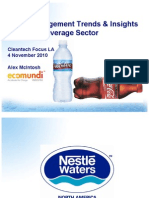 Water Management Trends & Insights From The Beverage Sector: Cleantech Focus LA 4 November 2010