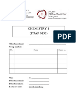 Chemistry 1 (PNAP 0133) : Title of Experiment: - Group Members