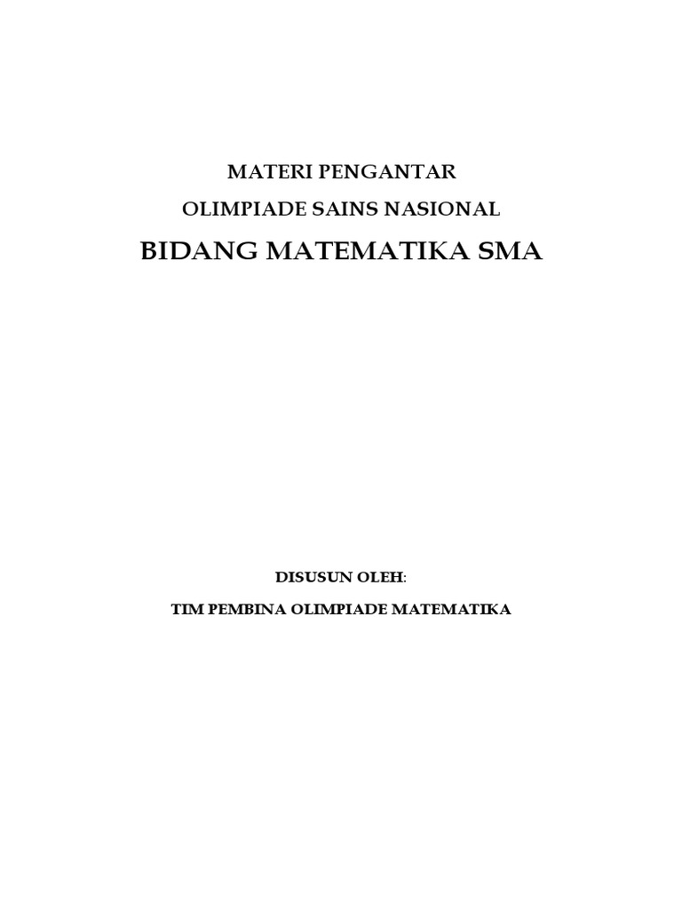 Materi Pengantar Osn Bidang Matematika Aljabar Teori Bilangan Geometri Kombinatorika Hery Susanto Www Defantri Com