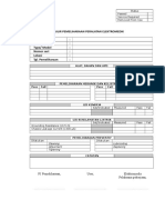 Contoh Formulir Pemeliharaan