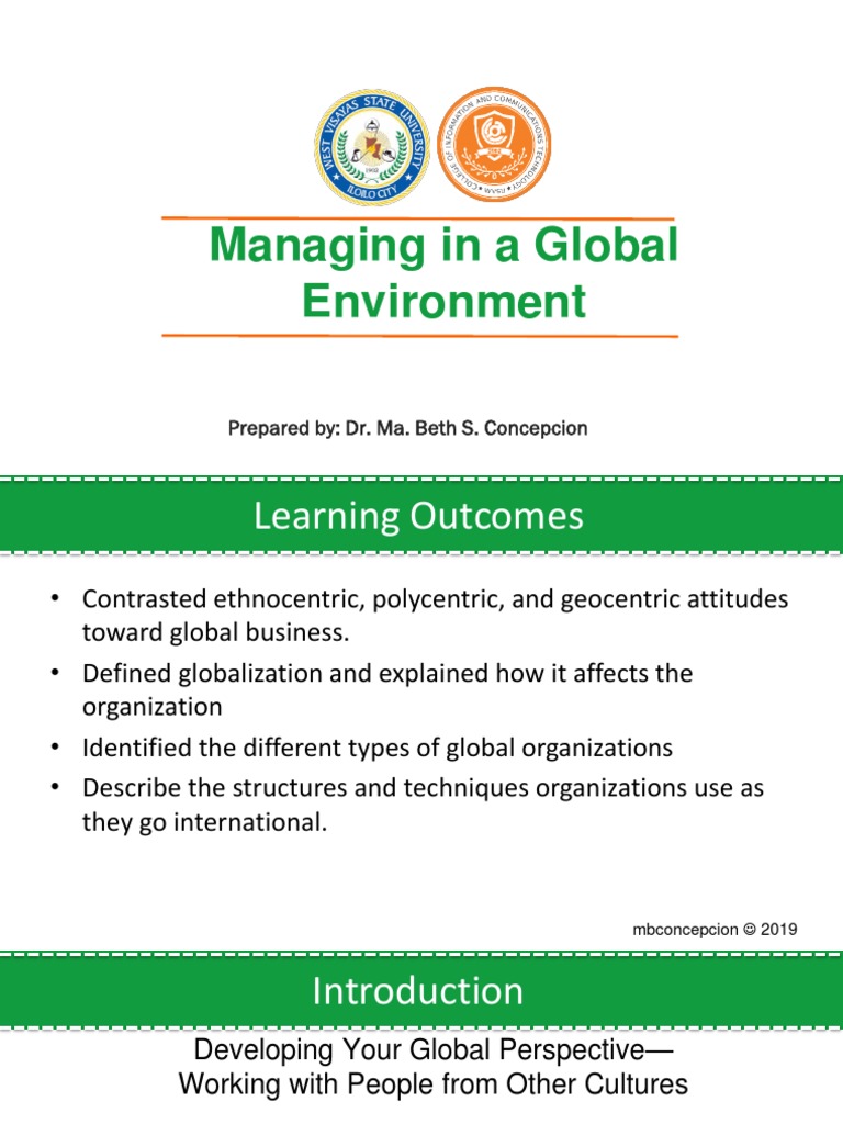 Managing in A Global Environment | PDF | North American Free Trade ...