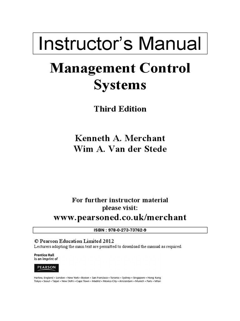 Instructors Manual Management Control Sy PDF SarbanesOxley Act