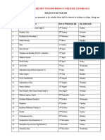 Holidays List Year 2019 - 0 PDF