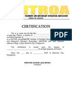 Certification - Membership