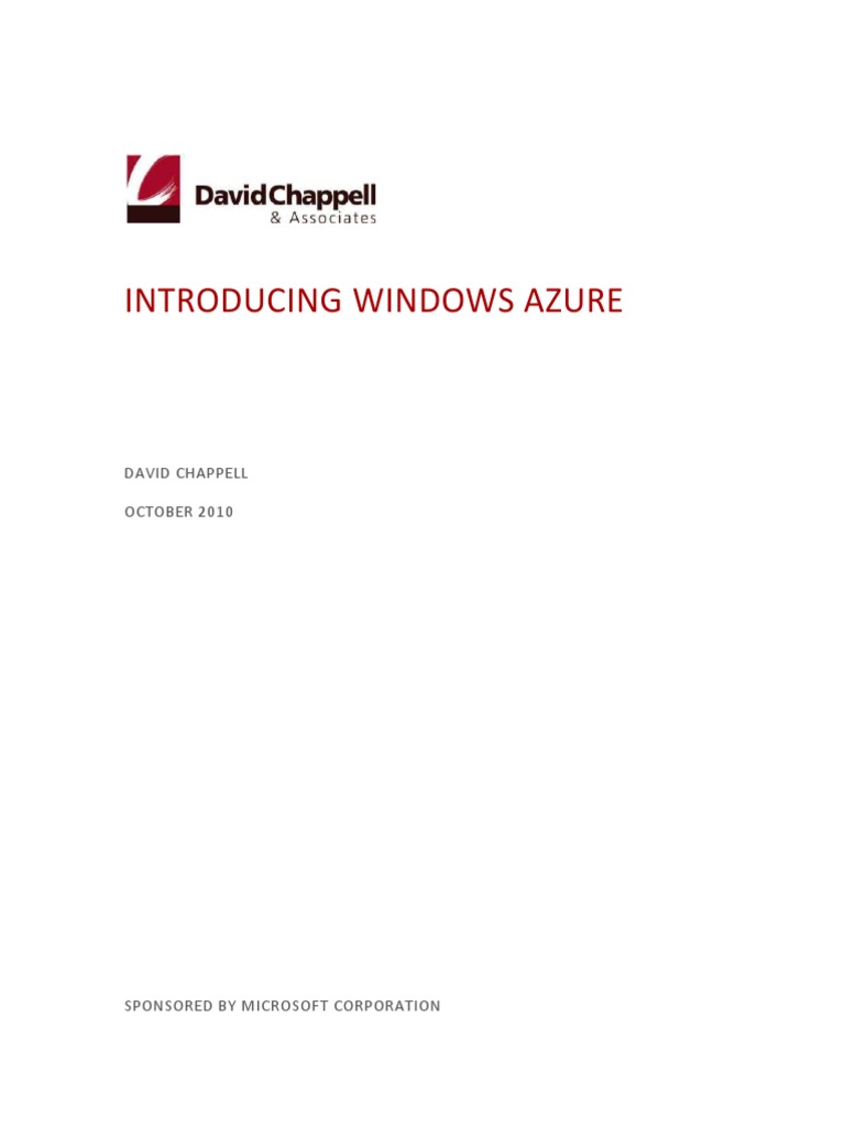0296 Introducing Windows Azure Tutorial PDF | PDF | Microsoft Azure ...