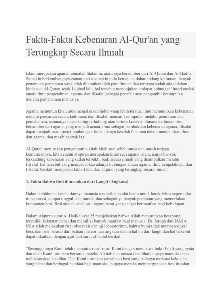 Fakta Kebenaran Al Qur An Pdf