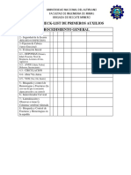 Primeros Auxilios CHECK LIST