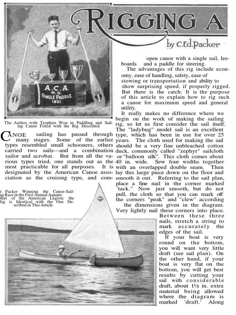 Sail Canoe Rigging PDF Sailing Ships Ships