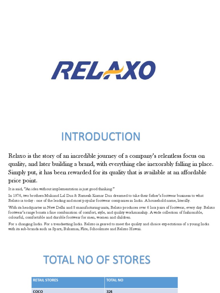 Relaxo Footwear Company Overview | PDF