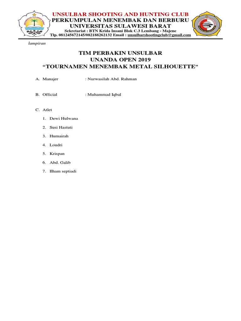 Tim Perbakin Unsulbar | PDF | Karier & Perkembangan | Olahraga & Rekreasi