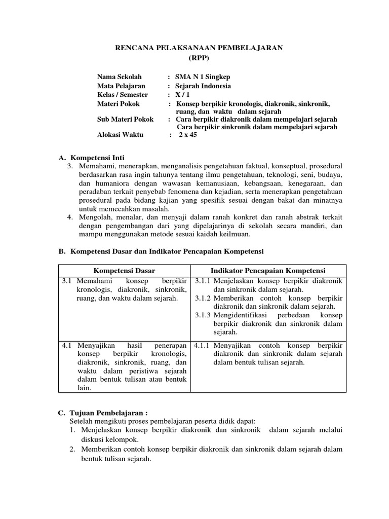 Materi Diakronik Soal Sejarah Indonesia