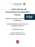 Casos prácticos de IRPF: componentes de la renta, fuentes de renta, contribuyentes, rentas exentas y prestaciones por desempleo