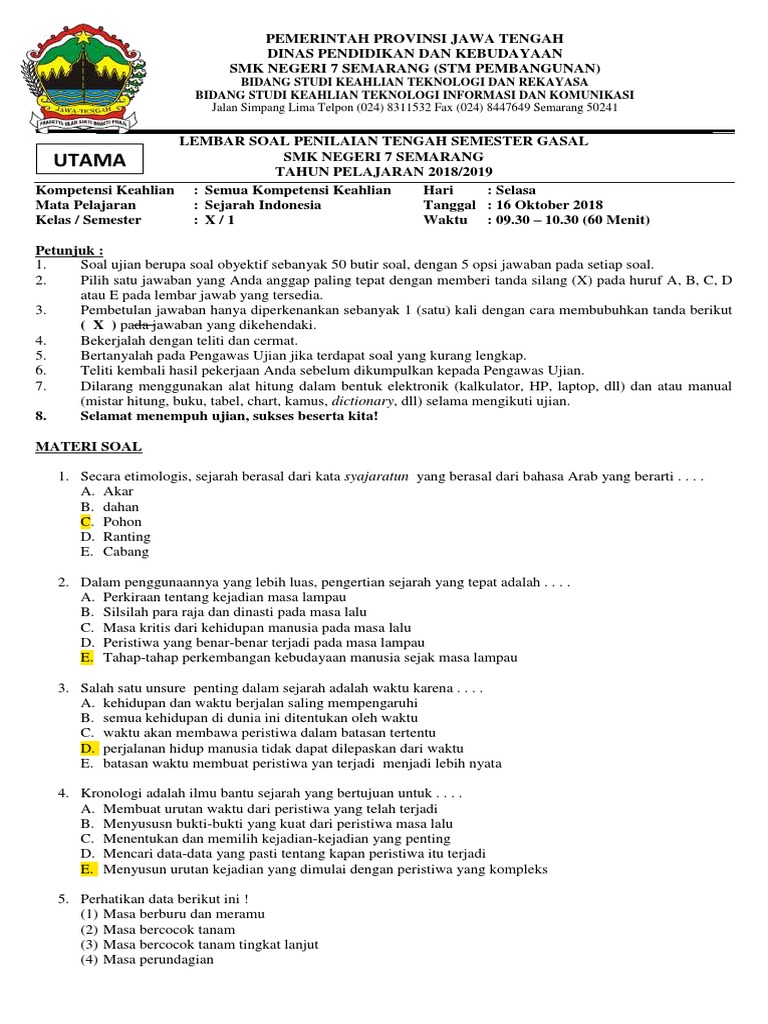 Ulangan Ptsbk Sejarah 2