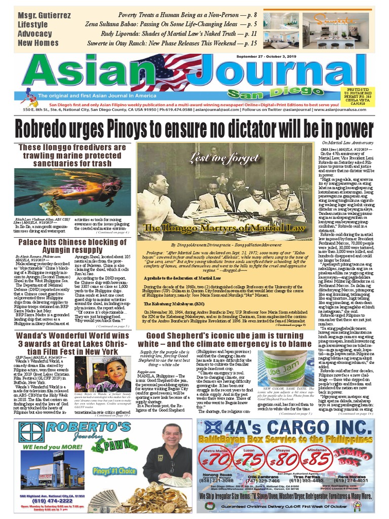 Asian Journal September 27 19 Edition Pdf Philippines