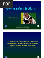 Giving Safe Injections: A Guide For Nurses and Others Who Give Injections