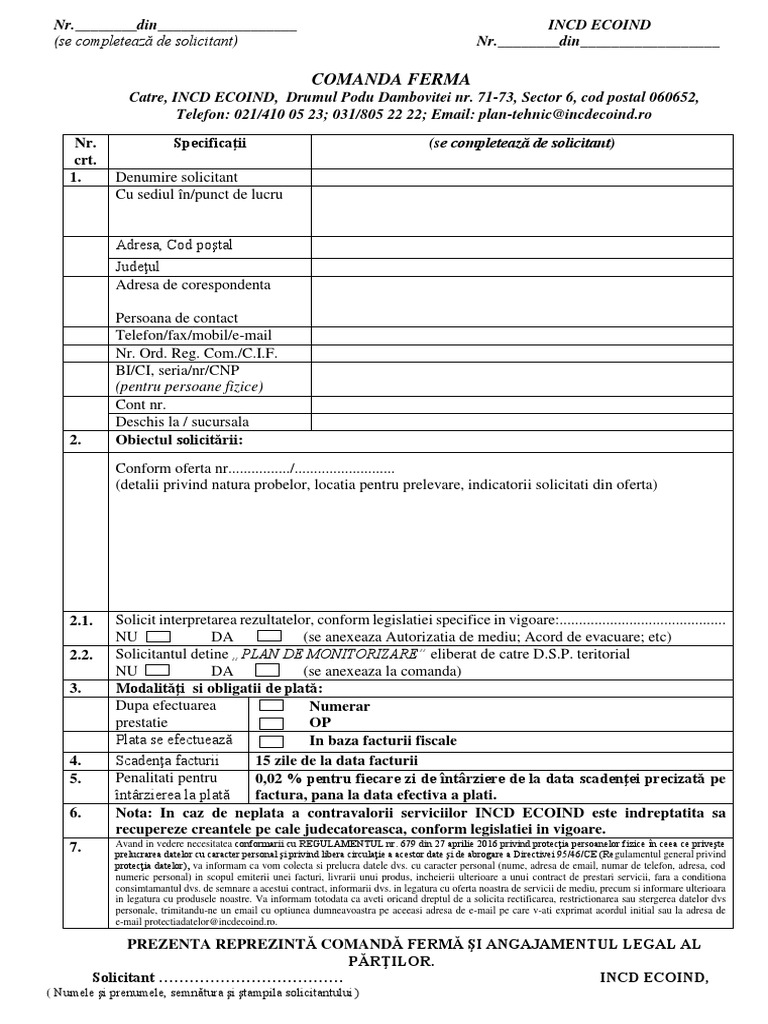 Formular de Comanda Editabil