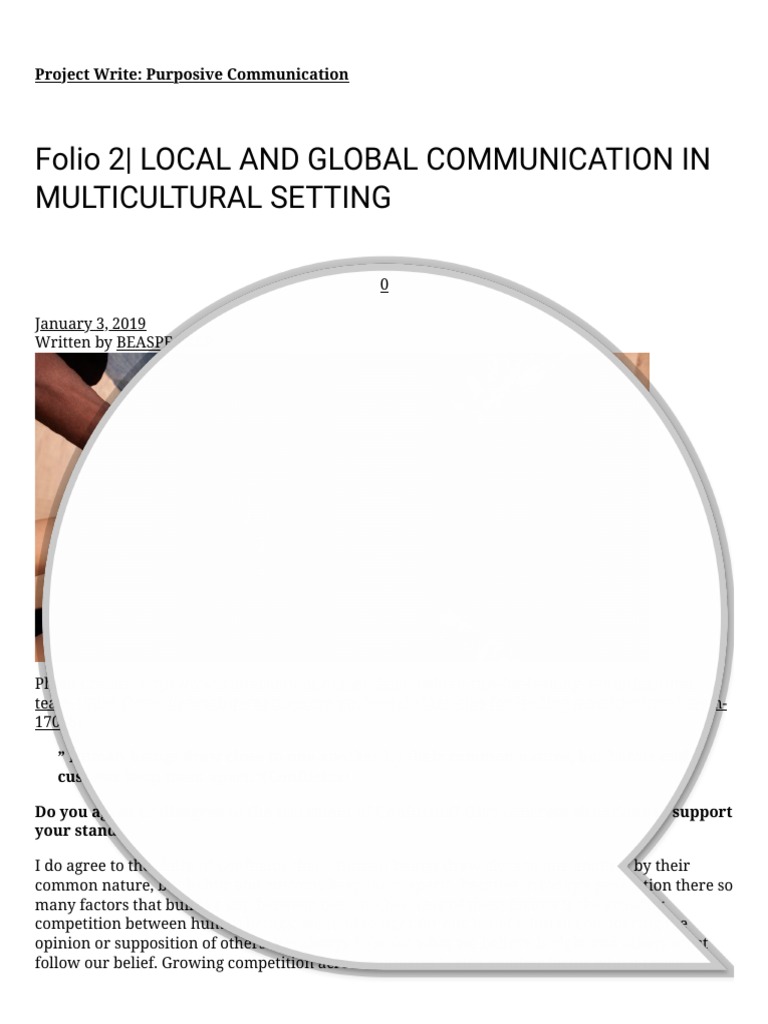 Folio 2 Local And Global Communication In Multicultural Setting