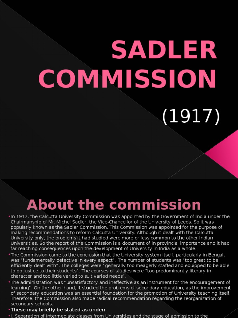 Sadler Commission PDF College University