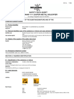 Safety Data Sheet Belzona® 1111 (Super Metal) Solidifier: According To Regulation (EU) No 453/2010