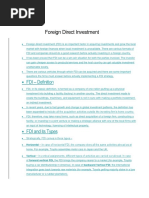 Foreign Direct Investment