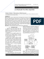Design Optimization of Hydraulic Press Plate Using Finite Element Analysis