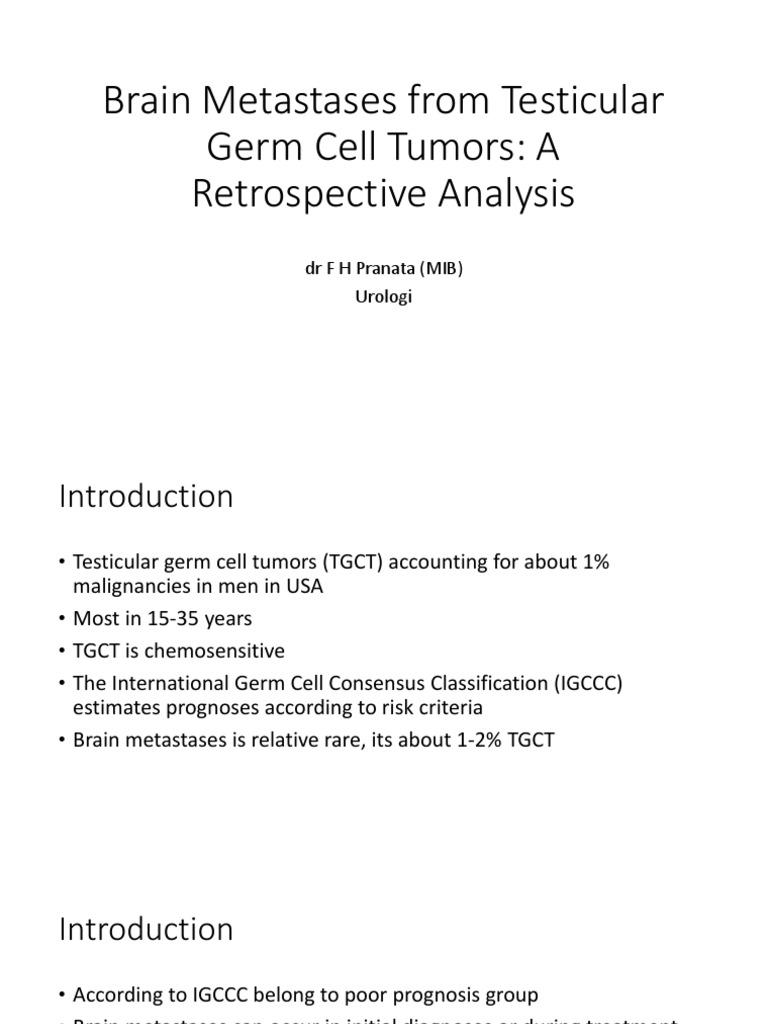 Brain Metastases From Testicular Tumors PDF Brain Tumor Metastasis