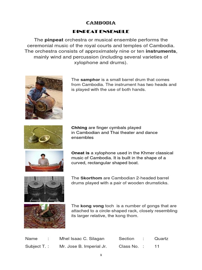 Pinpeat Ensemble | PDF | Musical Instruments | Music Technology