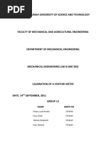 Lab Report For Venturi Meter