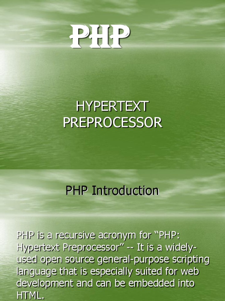 Hypertext Preprocessor | PDF | Php | Web Server