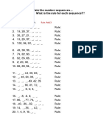 Complete The Number Sequences What Is The Rule For Each Sequence??