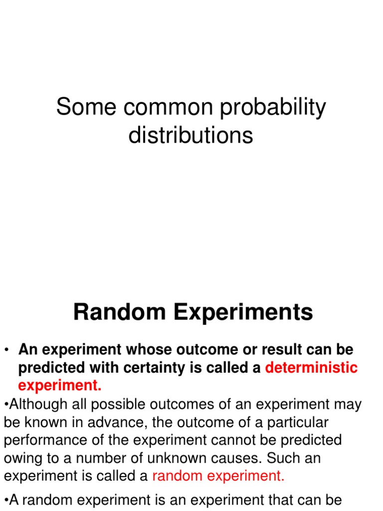 Understanding Random Experiments in Statistics | PDF | Random Variable ...