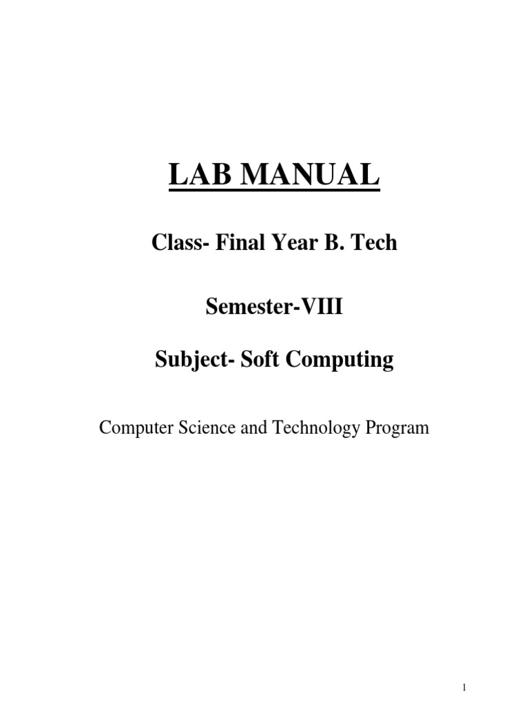 Soft Bound Lab Manual: Soft Computing | PDF | Genetic Algorithm ...