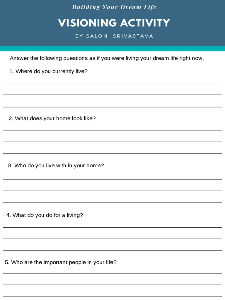 Visioning Your Dream Life Exercise | PDF