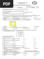 First Periodic Test-Mathematics 7 NAME: - TEACHER: Mrs. D. V. Carios DATE: - SECTION: - I.MULTIPLE CHOICE: Encircle The Letter of The Correct Answer