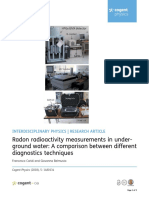 Radon Radioactivity Measurements in Underground Water A Comparison Between Different Diagnostics Techniques