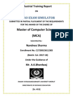 Master of Computer Science (MCA) : Micro Exam Simulator