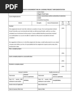 Mark Sheet: Work Based Assignment M6.06: Leading Project Implementation