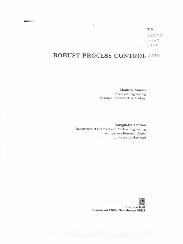Robust Process Control Engineering PDF