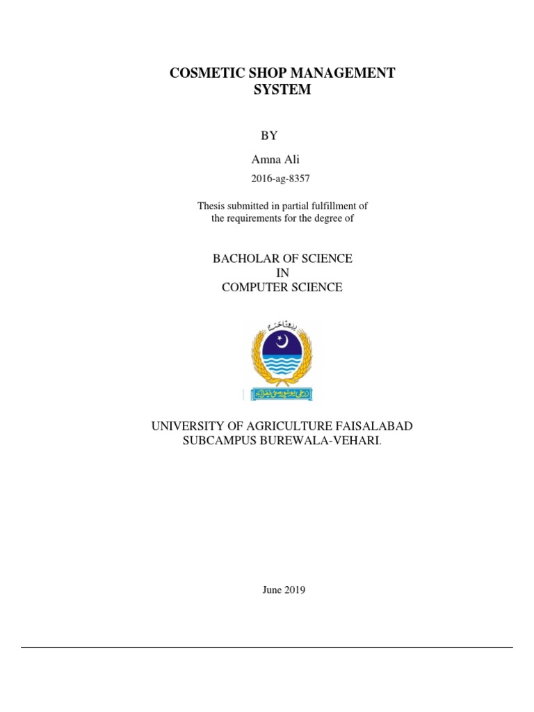 Cosmetic Shop Management System Report | PDF | Graphical User ...