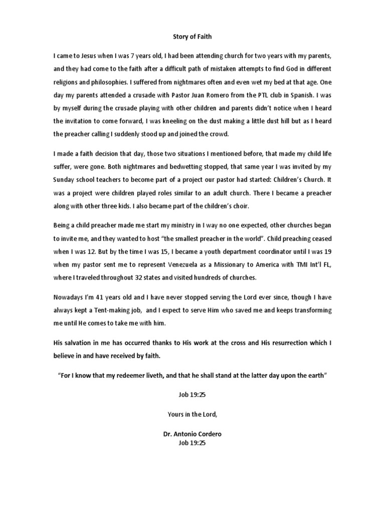 My Testimony | PDF