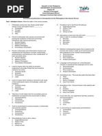 Test I - Multiple Choice