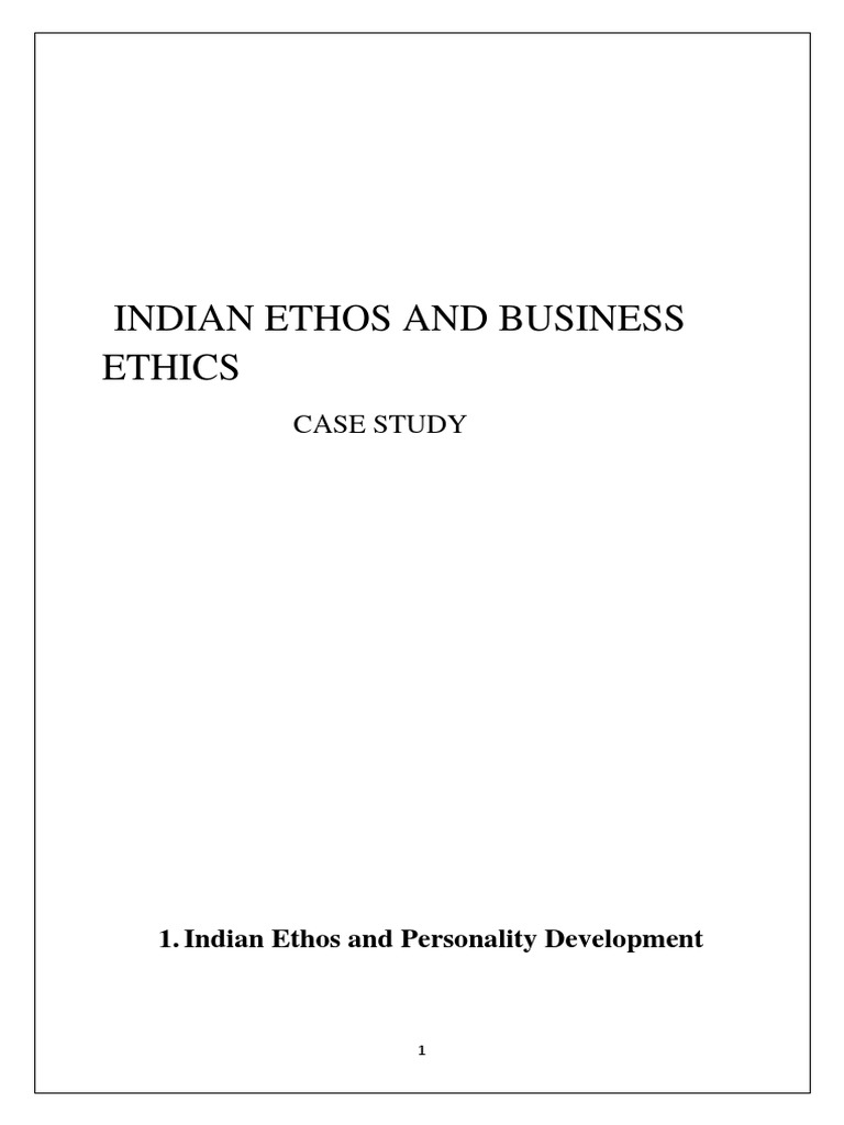 case study on indian ethos