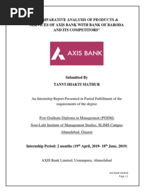 Axis Bank Internship Report Pdf Banks Banking