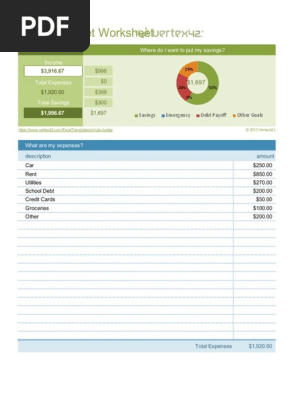 simple budget worksheet