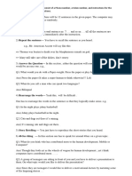 A Paper Will Be Given Which Consist of A Phone Number, A Token Number, and Instructions For The Test. The Test Consists of 6 Sections