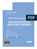 Maintaining and repairing medium power transformers